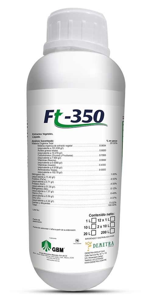 Producto FT-350 / bioestimulantes / Demetra Group